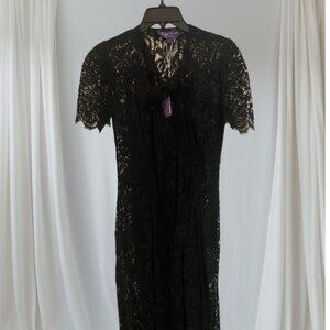 Ralph Lauren Collection Black Lace dress  -Purple Label. 2 Piece Set.